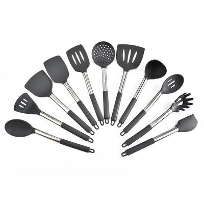 China Sustainable 11 Pcs Stainless Steel Spoon Kitchen Utensils Cookware Set for sale