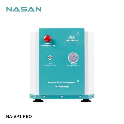 China NASAN NA-VP1 PRO mobile phone repair 2 IN 1 large capacity air compressor machine with vacuum pump for LCD repair machine for sale