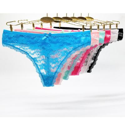 China Breathable Sexy Women Panties Briefs Hot Lace Thong Maiden Thong Panties Women Underwear for sale