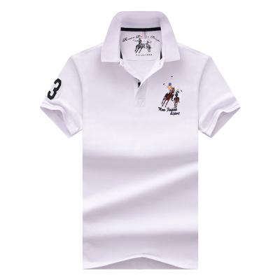 China Anti-Wrinkle Men's Summer Short Sleeve Polo Shirt Solid Color Golf T-shirt Plain Cotton Plain Man Clothes 100% for sale