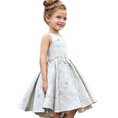 China New Breathable Kids Teal Flower Girl Dresses Light Purple Baby Wedding Birthday Event Dress for sale