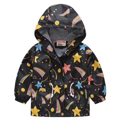 China Wholesale Anti-wrinkle Kids Star Printed Hooded Thick Warm Zipper Lightweight Down Jacket for sale