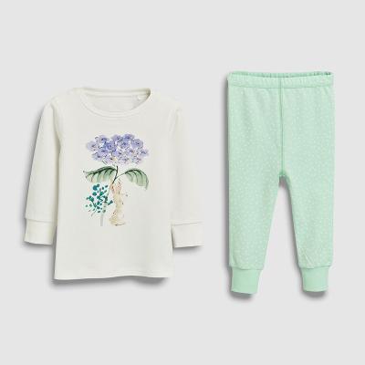 China QUICK DRY Children's Clothing Autumn Home Wear Kids Pajamas Girls Sleepwear Flower Printed Tops Pants Set for sale