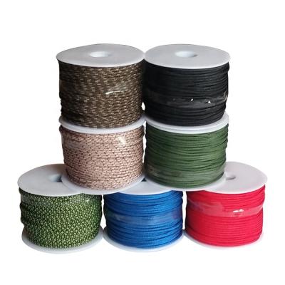 China Polyester YOUGLE 50Meters/164 Feet 2mm Parachute Rope Lanyard 3 Strand Fishing Line Tent Guyline Wind Rope for sale