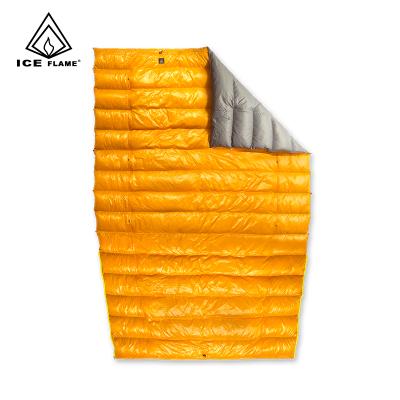 China Camping Blanket Autumn Spring 90% Duck Down Mummy Sleeping Bag Mat Quilt Underquilt Hammock Ground Winter Mummy Ice Flame 20D White for sale