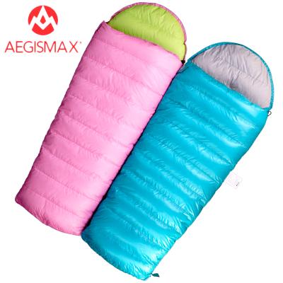 China AEGISMAX K600 Mummy Kids Envelope Down Sleeping Bags Filling 95% White Goose Down For Kids Outdoor Rise Camping Blue Pink for sale