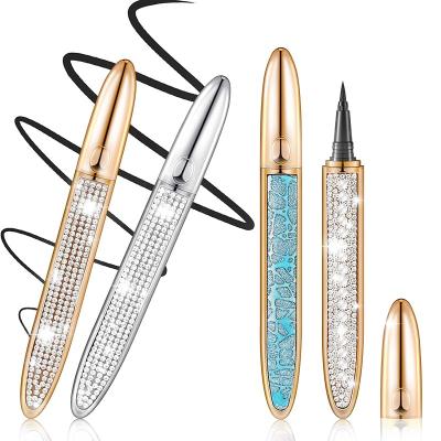 China 2 in 1 Quick Drying Self Adhesive Eyeliner Pen Diamond Glitter Liquid Eyeliner Pen Waterproof Quick Dry Eye Liner Eyeliner Pen for sale