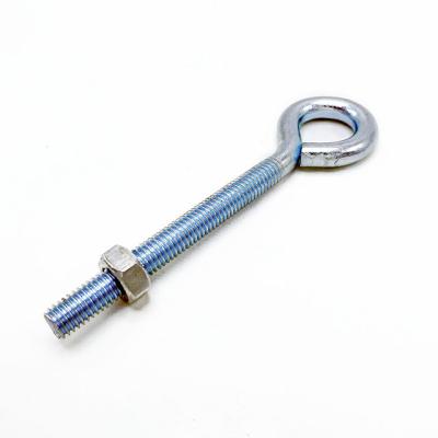 China Factory Sales Galvanized Steel Eye Bolts Carbon Steel Sheep Lifting Eye Bolts With Long Shank And Nuts for sale