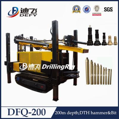 China 200m rock water well drilling rig, portable rock borehole drilling rig DFQ-200 for sale