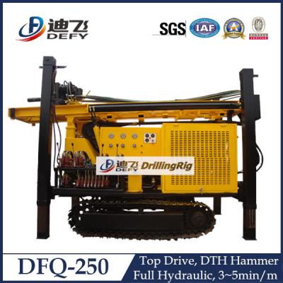 China 250m Depth DFQ-250 Diesel Engine Crawler DTH Water Well Drilling Machine for sale