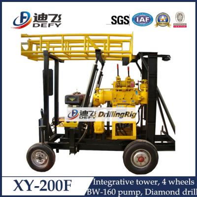 China XY-200F Trailer Mounted Hydraulic Water Well Drilling Rig 200m for sale