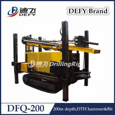 China Defy DFQ-200 Hydraulic DTH Hammer Shallow Water Well Bore Hole Drilling Machine Price for sale