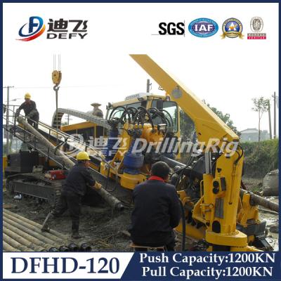 China 120T DFHD-120 underground pipeline laying rig HDD machine with 1200KN Pulling Force for sale