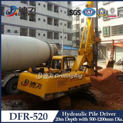 China Hydraulic Piling Driver Machine DFR-520 Mounted on Crawler,20m Hydraulic Bore Pile Machine for sale