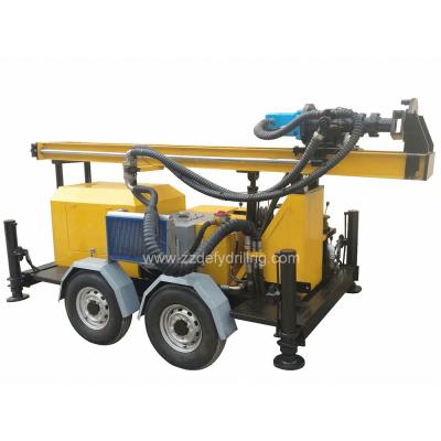 China Manufacturer of DFQ-150W 150m Trailer Rock DTH down-to-hole Water Borehole Drilling Rig Machine for sale