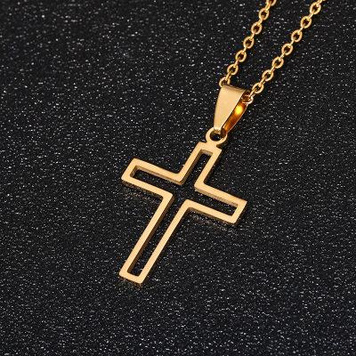 China FASHIONABLE Gold Cross Cross Stainless Steel Necklace Small Stainless Steel Necklace Ladies Pendant Necklace for sale