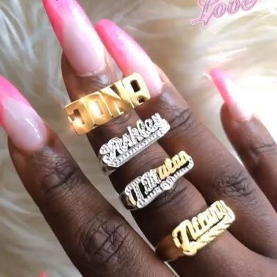 China Lasting Gifts from Ring Menring Custom Ring Personalized Sterling Ring Rose Gold With Number Custom by Number Name for sale