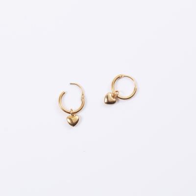 China Fashionable Goods 2021 Earring 18K Gold Plated Tasty Gold Plated Heart Circle Earring Huggie Earrings Wholesale for sale