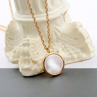 China European and American Fritillaria Light Luxury Fashion Simple INS Shell S925 Sterling Silver Round Necklace for sale