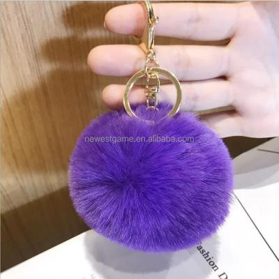 China Plush 8cm Deer Furry Ball Hanging Dangling Key Chain Christmas Hanging Accessories for sale