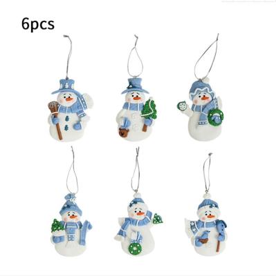 China New Christmas pottery products small snowman pottery pendant soft creative soft Christmas decorations for sale