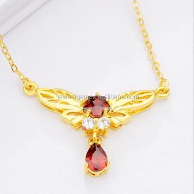 China Casual / Sporty 24K Gold Pendants Charms Green Zircon Type Jewelry Necklace For Women Pendant Necklace for sale