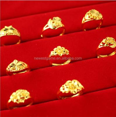 China Wholesale24k Casual/Sporty Real Gold Plated Ring Women Opening Rings Female Gold Free Shipping Wedding Rings for sale