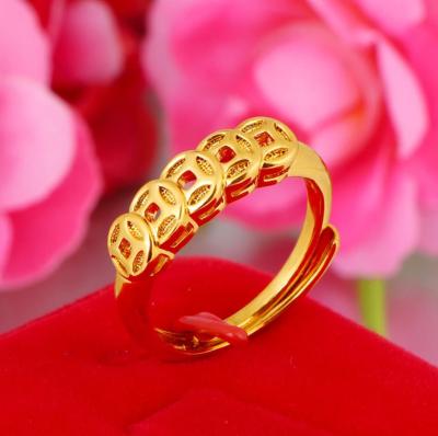 China 6TYPES Casual/Sporty 24k Gold Rings Sporty Women Wedding Ring For Women Flower Rings For Girl Gift Solid Gold Chain Open for sale