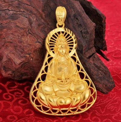 China Vintage 24k gold guangying pendant hi for men fashion jewelry classic male pusha pendant gold filled for sale