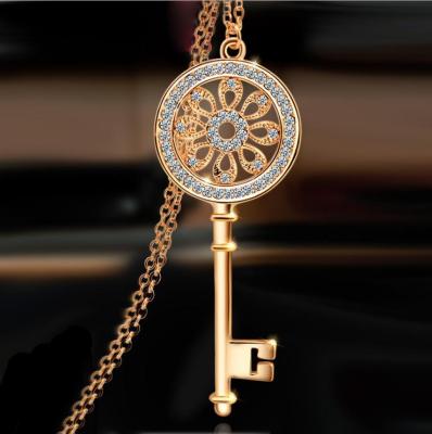 China New Jwelleries Custom Hiphop Necklace Chain 18k Gold Plated Key Chain Jewelry Women Jewelry Pendant Necklace Free Shipping for sale