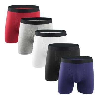 China New men's breathable underwear streamlined cotton boxer sports solid color men's underwear and boxing shorts for sale