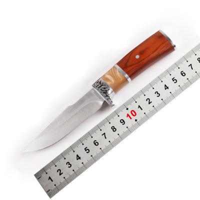 China Hunting Knife 440c Non-variable Fixed Blade Knife Wood Handle With Nylon Knife Sheath for sale