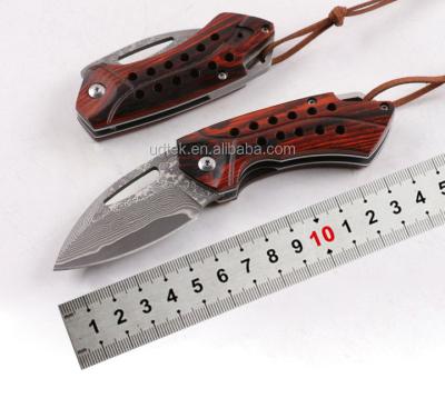 China Camping Knife OEM Bestsellers Products Damascus Folding Knife Wood for sale