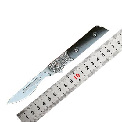 China Wooden Knife Scalpel Sale EDC Handle Folding Knife No. 24 Head Ebony Blade Non-variable Hot Express Knife Surgical Steel for sale