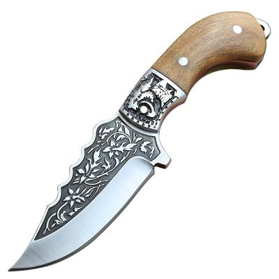 China Easy Carry Small Wolf Straight Knife With Olive Wild Wood Handle 800's Straight Knife for sale