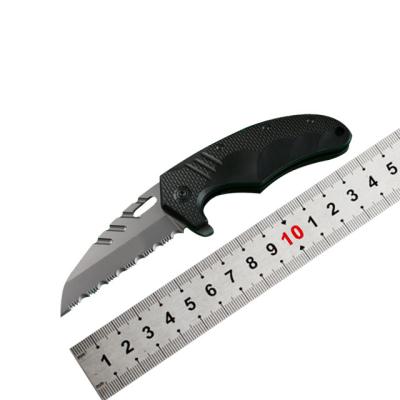 China Easy Carry Black Titanium Outdoor Pocket Knives Serrated Blade Stainless Steel Pocket Knife for sale