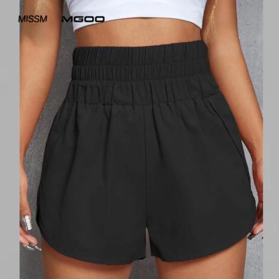 China Breathable Custom Make Solid Shorts Women High Waist Beach Wear Polyester Spandex Girls Leisure Shorts Sport for sale