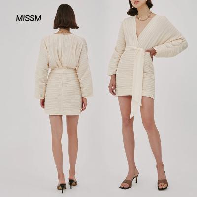 China MISSM Fashion Construction Long Sleeve Casual Maxi Dress Anti-Static Long Dress Custom Made Formal Dress for sale