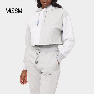 China MISSM Anti-Wrinkle Customized Women Lightweight Contrast Color Rolled Sportswear Workout Unique Sweatshirt for sale