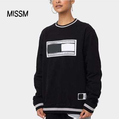 China MISSM Anti-Wrinkle Customized Women Cotton Couple Sportswear Print Embroidery Blend Hot-selling Soft Sweater for sale