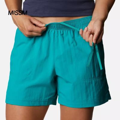 China MISSM Anti-Wrinkle Inner Drawstring Nylon Shorts For Women Regular Fit Quick-Dry Safety Nylon Shorts Zipper-Close Pocket for sale