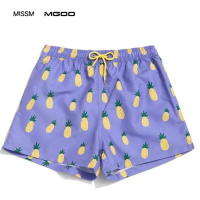 China Breathable Custom Make Sublimation Pineapple Men Shorts Beach Vacation All Over Print Panel Shorts Polyester Beachwear Male Trunks for sale