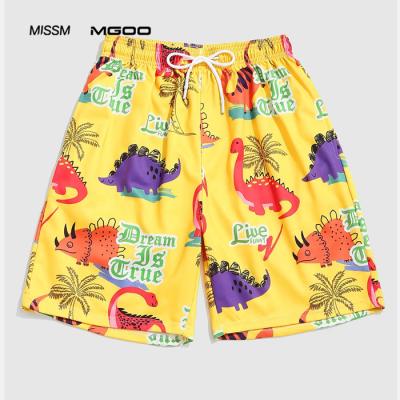 China Breathable Custom Make Sublimation Print Men Beach Shorts Cartoon Print Panel Shorts Polyester Male Beach Wear Trunks Kids Shorts for sale