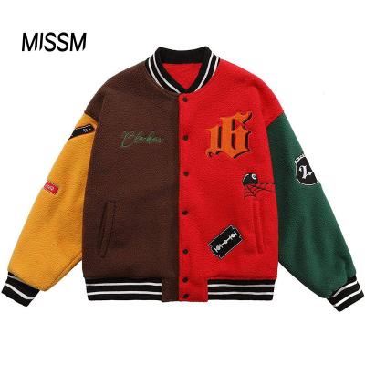 China MISSM Latest Waterproof Design Customized Logo Embroidery Knife Letter Fleece Varsity Jacket for sale