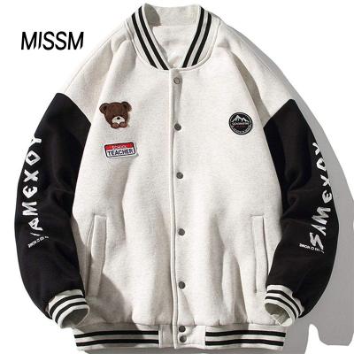 China MISSM vintage letter graffiti contrast color waterproof custom hot sale outdoor stylish jacket for men for sale