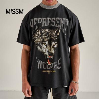 China Latest Design Anti-Wrinkle MISSM Jet Black Custom Short Sleeve Oversized Tank Top T-Shirt for sale