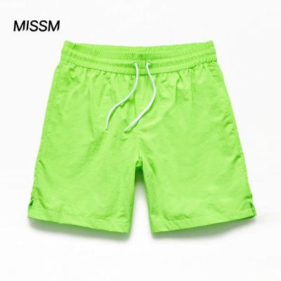 China Anti-Wrinkle MISSM Fabric Summer Neon Active Shorts Custom Made Lightweight Nylon Solid Shorts for sale