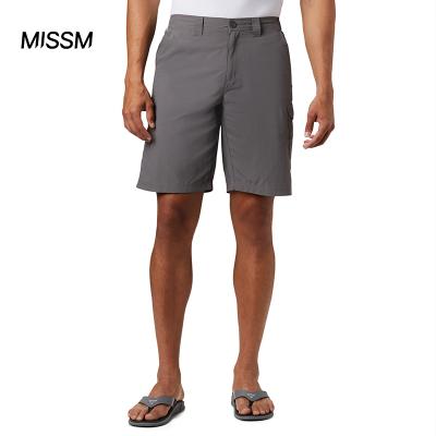 China Anti-wrinkle MISSM standard fitted dark gray casual nylon shorts for men with side pockets and back pocket for sale