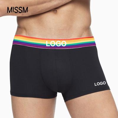 China Custom Wholesale Man Boxers Basic Men's Briefs Boxers Antibacterial MISSM Logo Nude Seamless Gay Underwear Men for sale