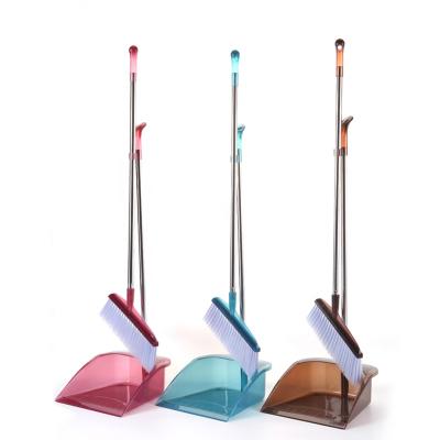 China Home Eco-Friendly Household Cleaning Long Handle Dustpan Soft And Plastic Broom Cleaning Set for sale